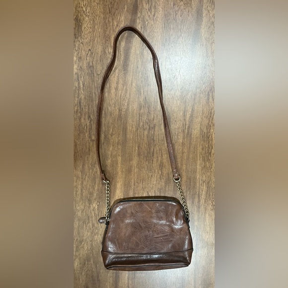 Steve Madden Girl Brown Crossbody Bag with Chain Detail - Picture 3 of 7